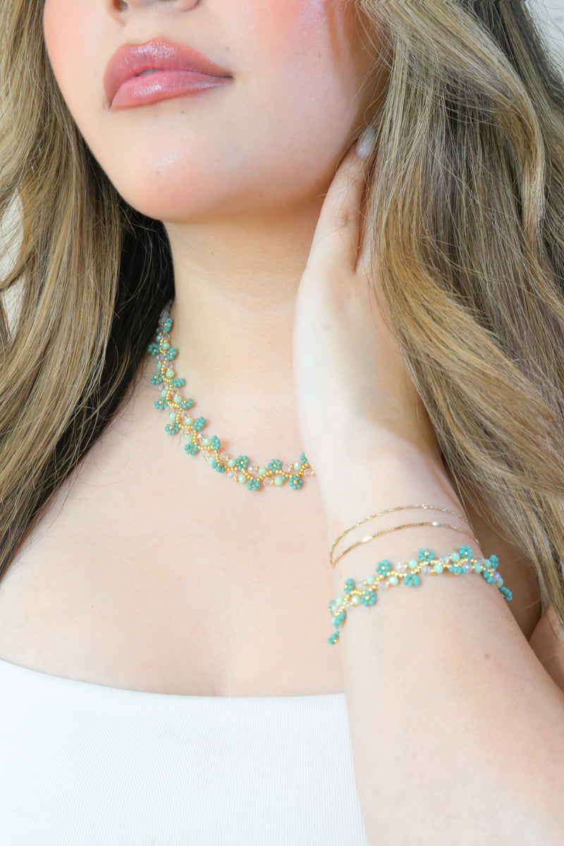La Florecita Necklace - Turquoise