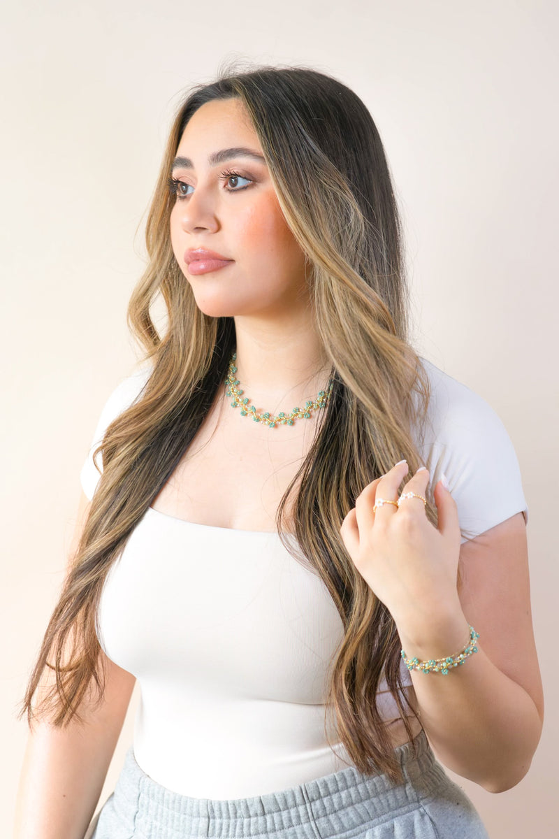 La Florecita Necklace - Turquoise