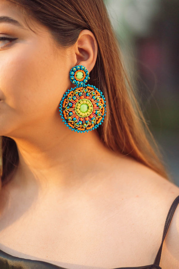 Bold Beauty Multi Color Artisan Earrings