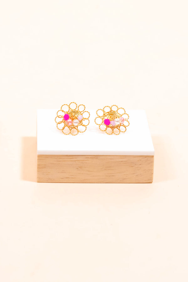 Capture Flower Earrings - Pink