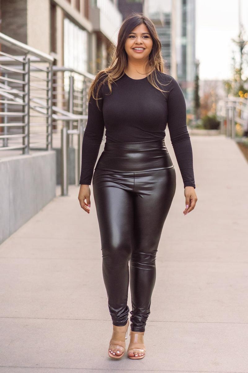 L.A Vibes Black Leather Leggings