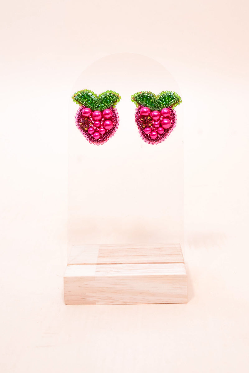 Raspberry Bloom Earrings