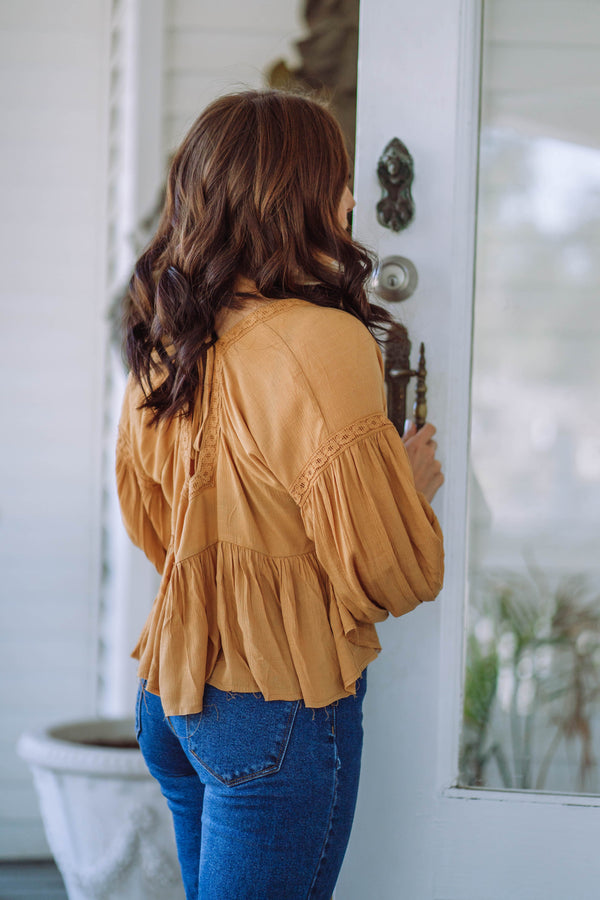 Island Dreaming Boho Top - Mustard