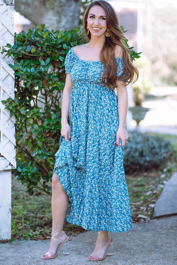 Spring Has Arrived Maxi Dress - Teal