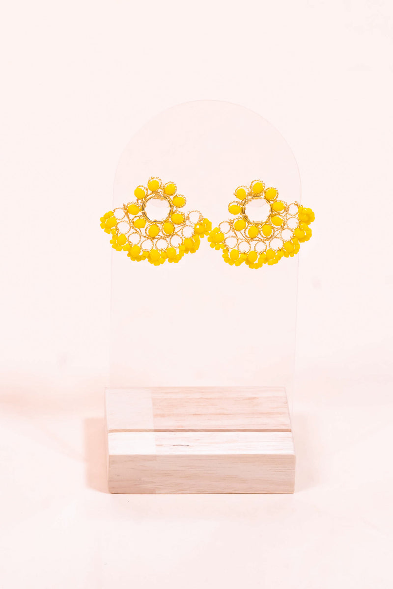 Sunset Kissed Artisan Earrings - Yellow