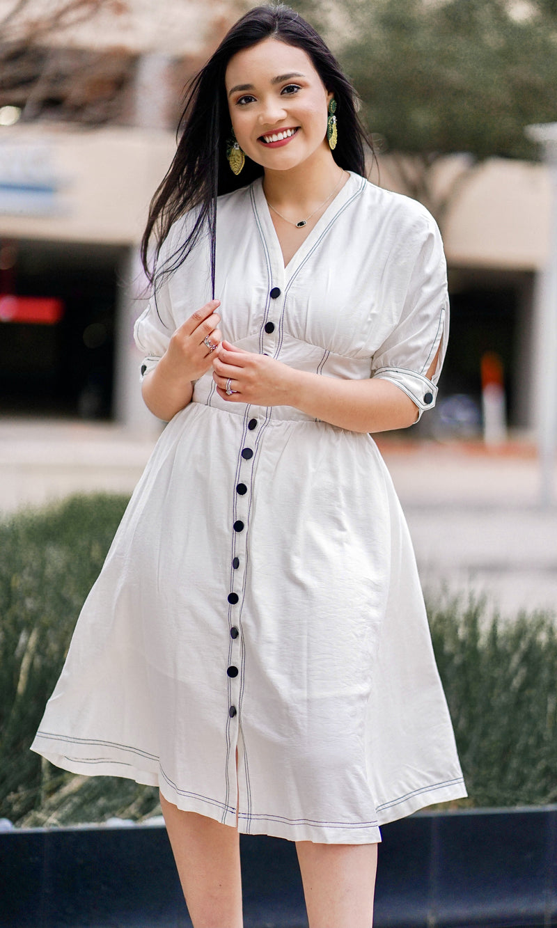 Romantic Comedy White Midi Dress