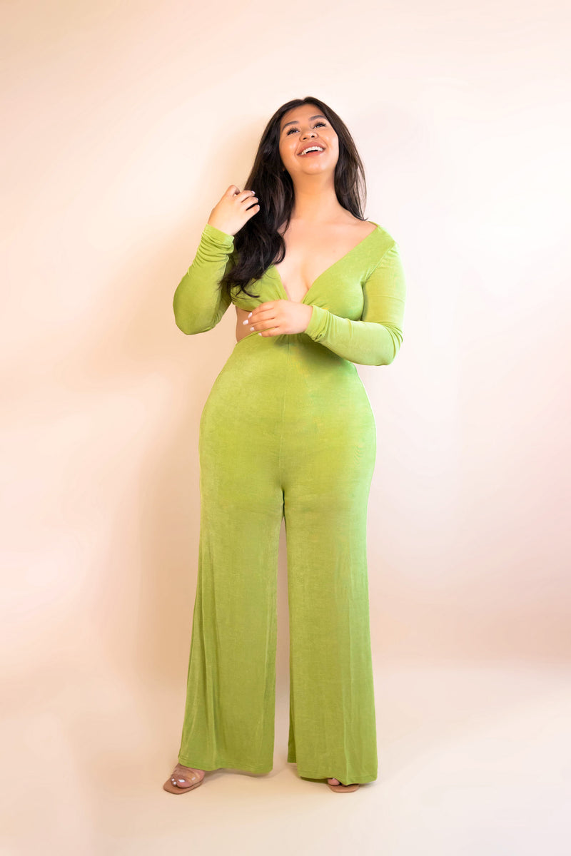 Weekend In Miami Jumpsuit - Lime