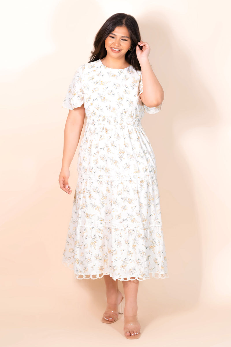 Khloe Floral Maxi Dress - Ivory