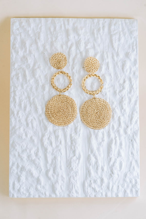 Inolvidable Gold Plated Round Earrings